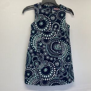 Vineyard Vines Dress Girls Size 5 Blue and Green Sleeveless Lined Summer Preppy‎